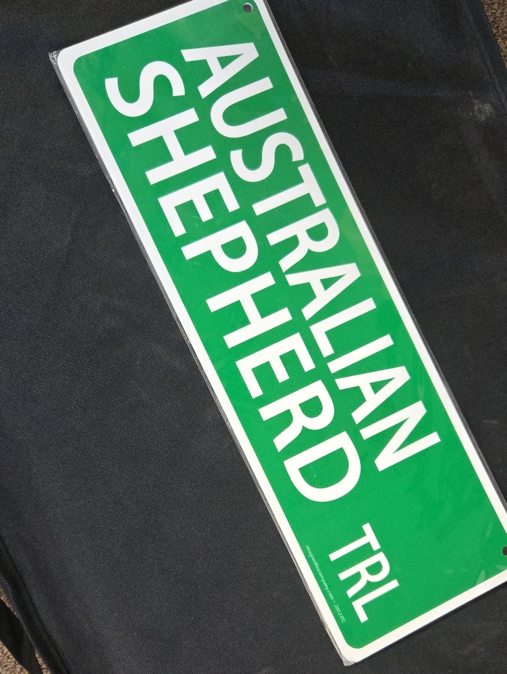 Australian Shepherd Green Novelty Sign
